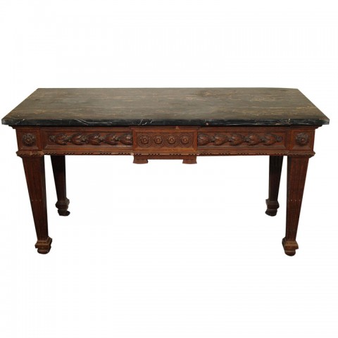 FRENCH LOUIS XVI CONSOLE TABLE WITH MARBLE TOP