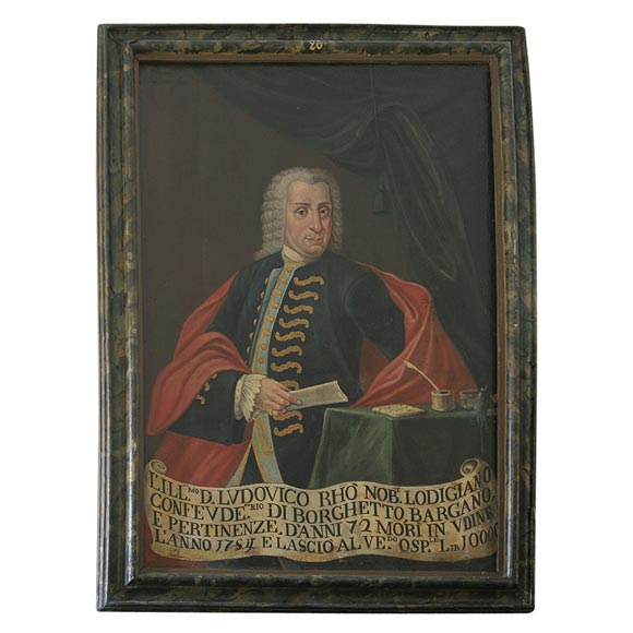 18th c Oil On Canvas Portrait of Italian Nobleman