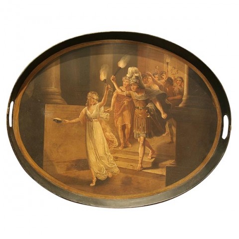 Tole Tray With Original Oil Painting