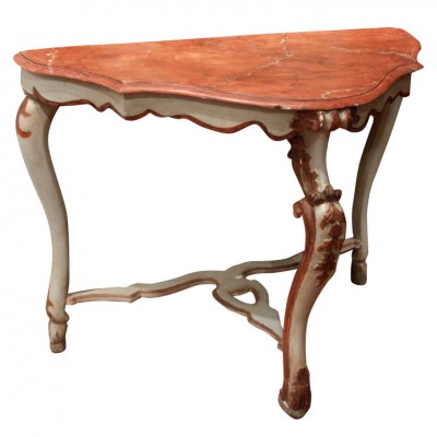 18TH CENTURY ITALIAN LOUIS XV PAINTED CONSOLE TABLE