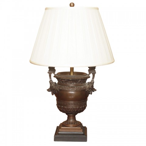 EXCEPTIONAL BARBIDIENNE BRONZE URN AS LAMP