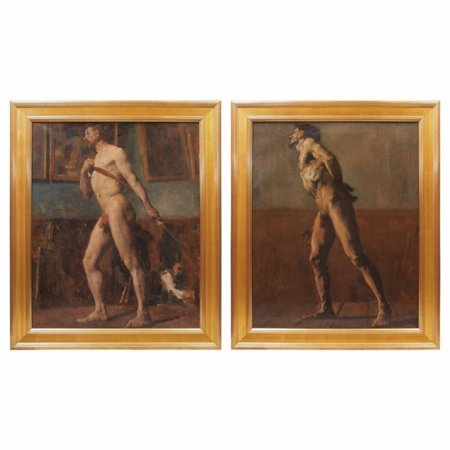 Pair of French Academy Paintings by Didier-Tourne