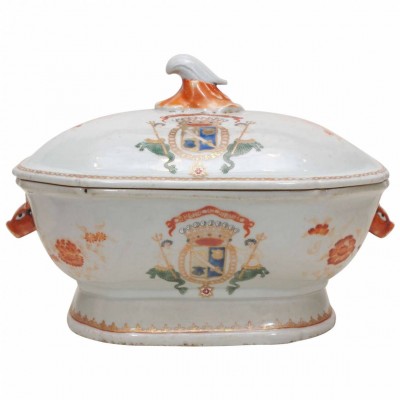 Early 19th Century Chinese Export Armorial Tureen with Cover