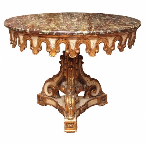 Italian Painted and Parcel Gilt Round Table