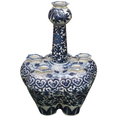 Chinese Blue and White Tulipiere with Floral Motif