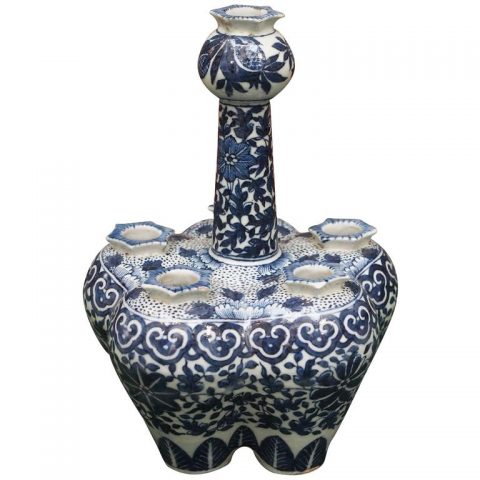 Chinese Blue and White Tulipiere with Floral Motif