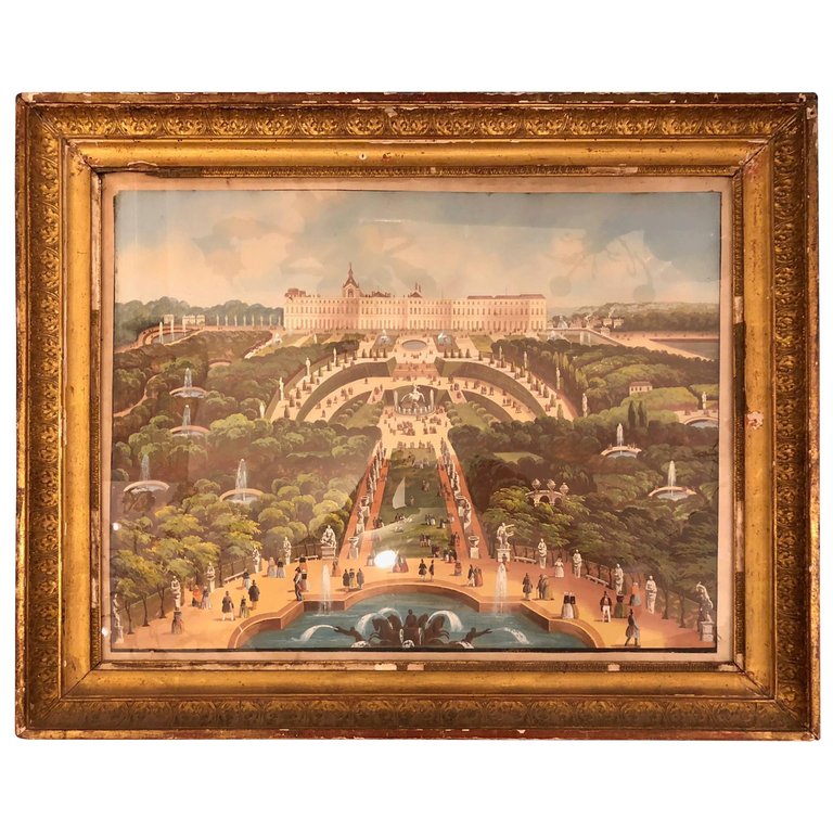 French 19th Century Gouache of Versailles