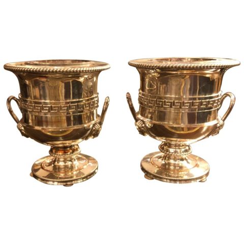 Pair of Sheffield Silver Wine Coolers