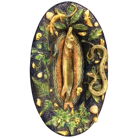 Palissy Style Platter with Fish and Snakes