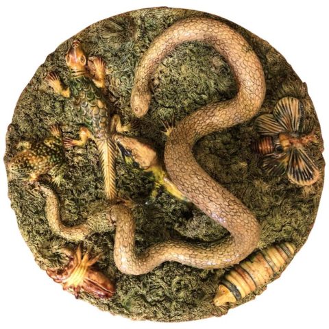 Palissy Style Plate with Snakes