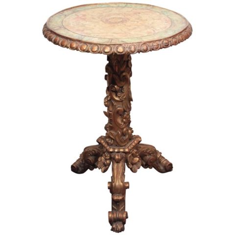 Italian Giltwood and Faux Marble Occasional Table