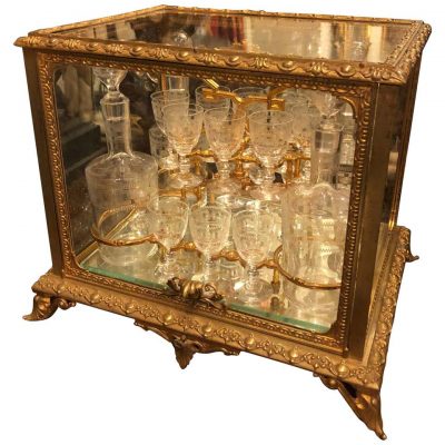 French Crystal and Bronze Cave a Liqueur