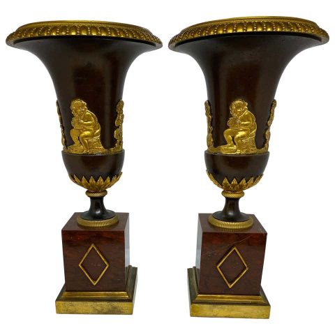 Pair of French Empire Vases as Lamps