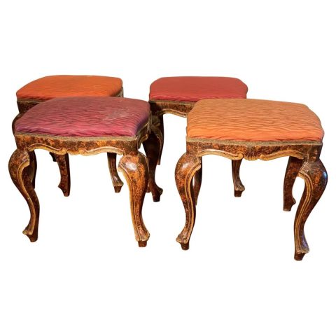 Set of Four Italian Stools Faux Grained